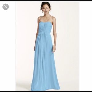 Strapless Chiffon Dress in Capri, David’s Bridal
